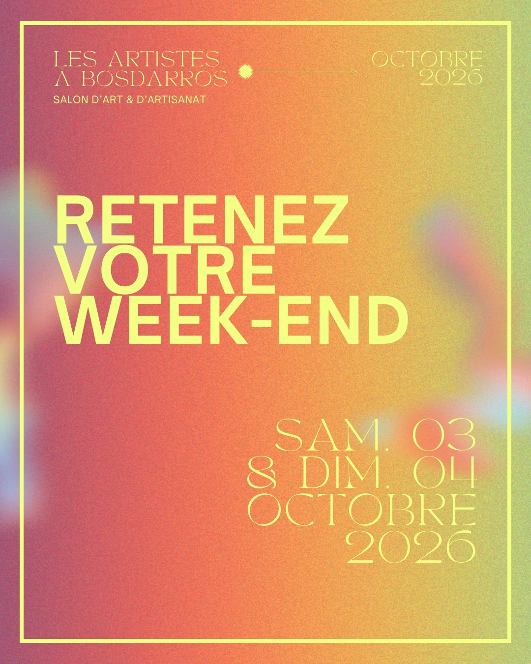 Affiche du salon Les artistes à Bosdarros 2026, 26ᵉ édition — Pyrénées-Atlantiques, exposants en métiers d'art