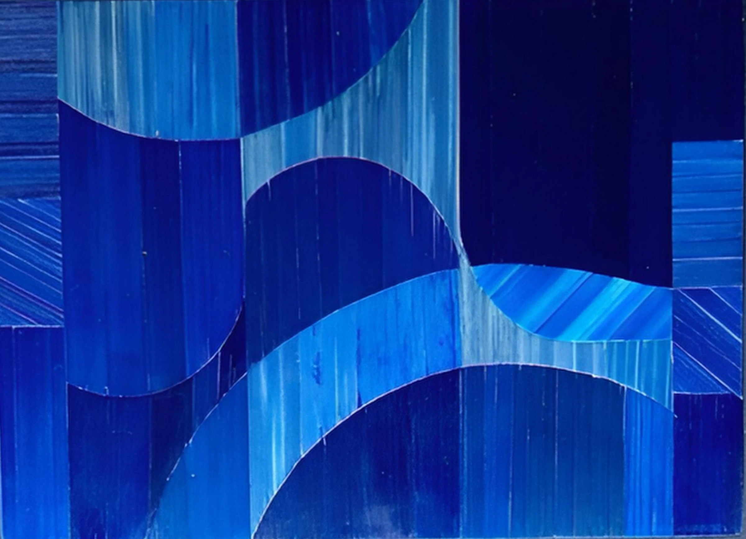 Détail macro d'Arcs-en-bleu, brins de paille de seigle posés un par un