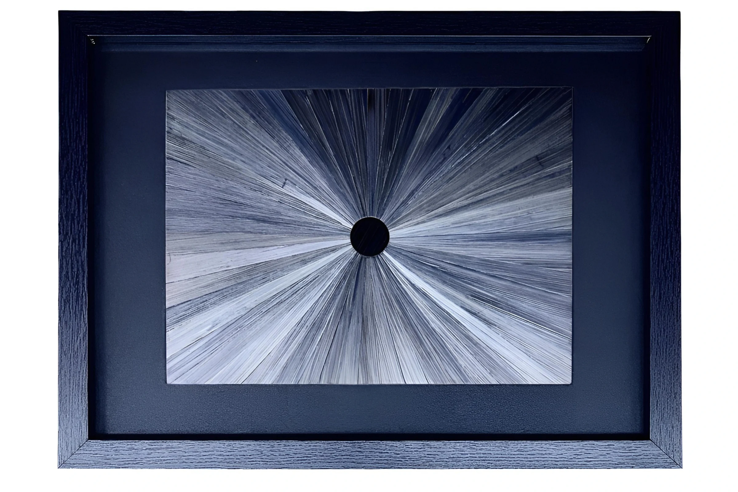 Convergence, composition géométrique en marqueterie de paille de seigle naturelle et teintée, 24 x 24 cm