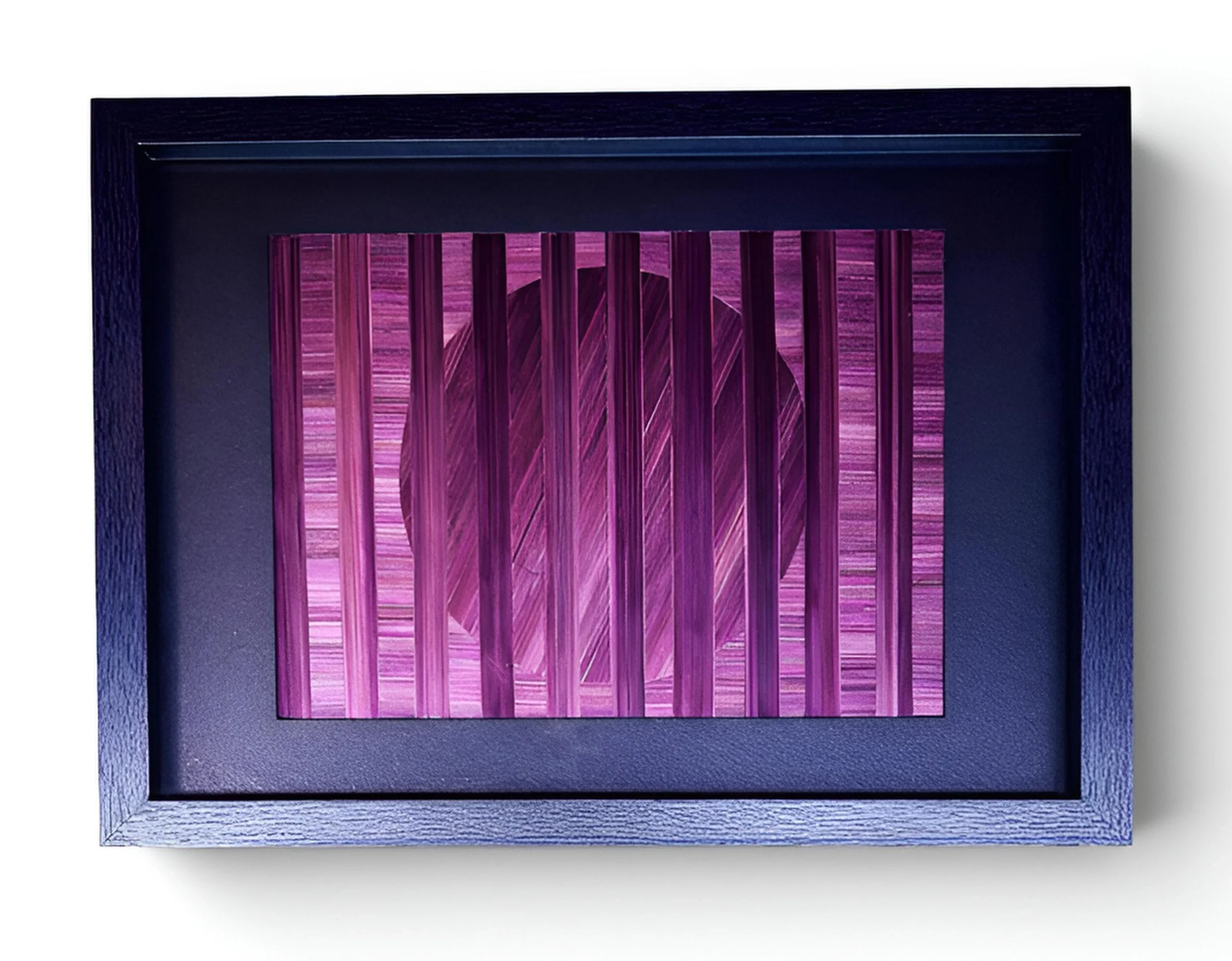 Entre les lignes, composition géométrique en marqueterie de paille de seigle naturelle et teintée, 32 x 23 cm