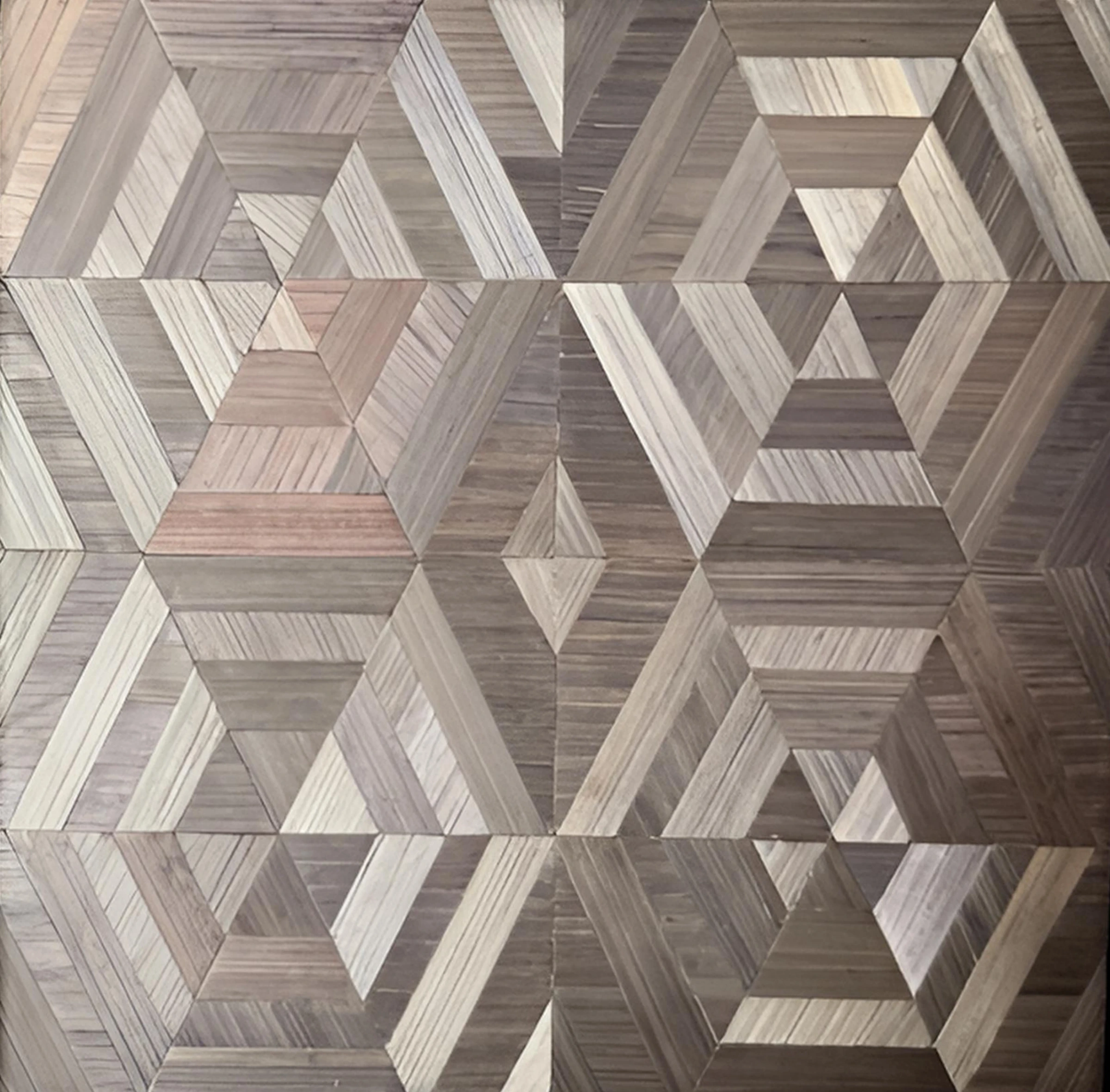 Détail macro de Hex, brins de paille de seigle posés un par un