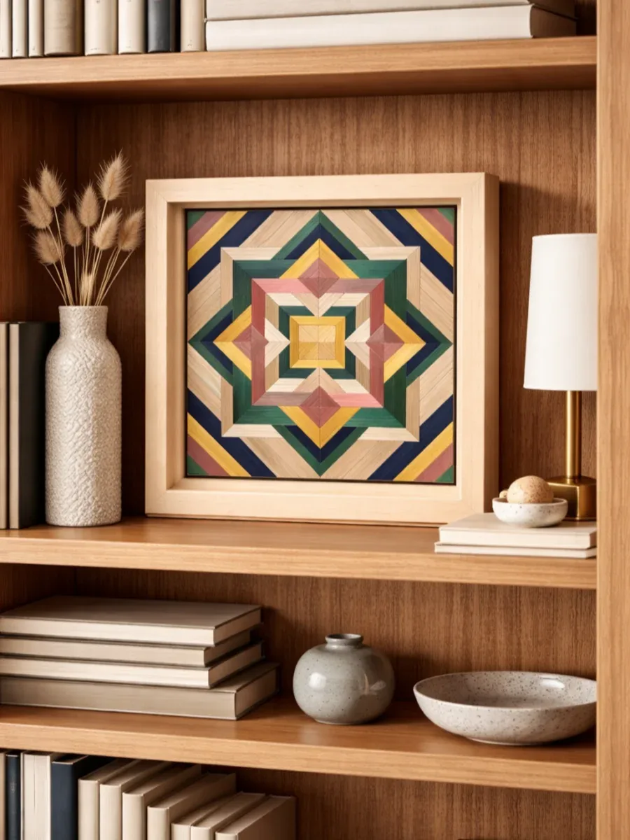 Prisme de paille mis en scène dans un intérieur